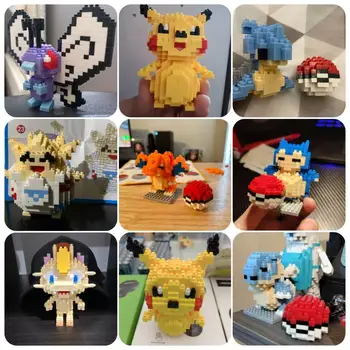 Pokemon 81 Стил, Блокове с Покемонами, Строителни блокове, Карикатура на Kawai, домашни Любимци Пикачу, Мини-модел, Образователна детска графика, Играчки с Покемонами