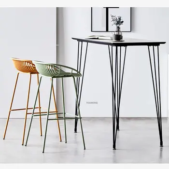 съвременните пластмасови бар столове за домашна кухня, бар мебели, лесен бар стол за почивка, индивидуалност, творчески бар стол с високи крака