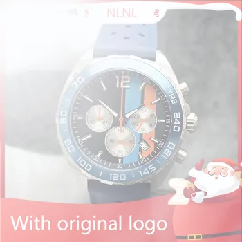 Мъжки водоустойчив кварцов часовник Nlnl 904L от неръждаема стомана, 44 мм = tag