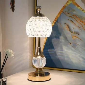 Безжична Настолна лампа, Нощно шкафче, USB-Акумулаторна лампа, led лампа за бар, кристален лампа за спални, обзавеждане на хол