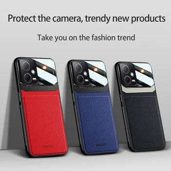 За Xiaomi Redmi Note 12 Магнитен Кожен Калъф Redmi Note 12 5G Global делото Funda, Защитено с камери Redmi Note 12 5G