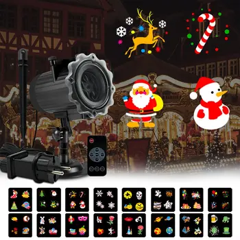 Коледен Лазерен проектор с 10 картички, 8 Рисунки, Анимационни ефект, чието сценично Осветление, Осветление за парти в чест на Хелоуин в закрито/на открито