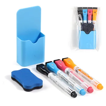 4-Цветна писалка със силна магнитна подсветка + Кутия за съхранение + Гума, Микрона съвет, цвят быстросохнущих мастило, писалка, с подложка, маркер за рисуване