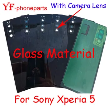 АААА Качеството на Стъкления Материал За Sony Xperia 5 X5 J8210 J8270 J9210 SOV41 Задния Капак на Отделението за батерията, С Корпус Обектив резервни Части за Ремонт на Корпуса