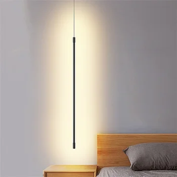 Минималистичные висящи лампи на ивици, висящи нощни осветителни тела за спални, модерни led осветителни тела за хол, геометрична лампа за декор