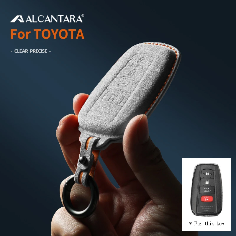 Автомобилен Ключ Smart Remote Case От Алькантары, Замшевый Калъф За 2018-2022 Toyota RAV4 Camry, Corolla Avalon C-HR Prius GT86 Highlander . ' - ' . 1