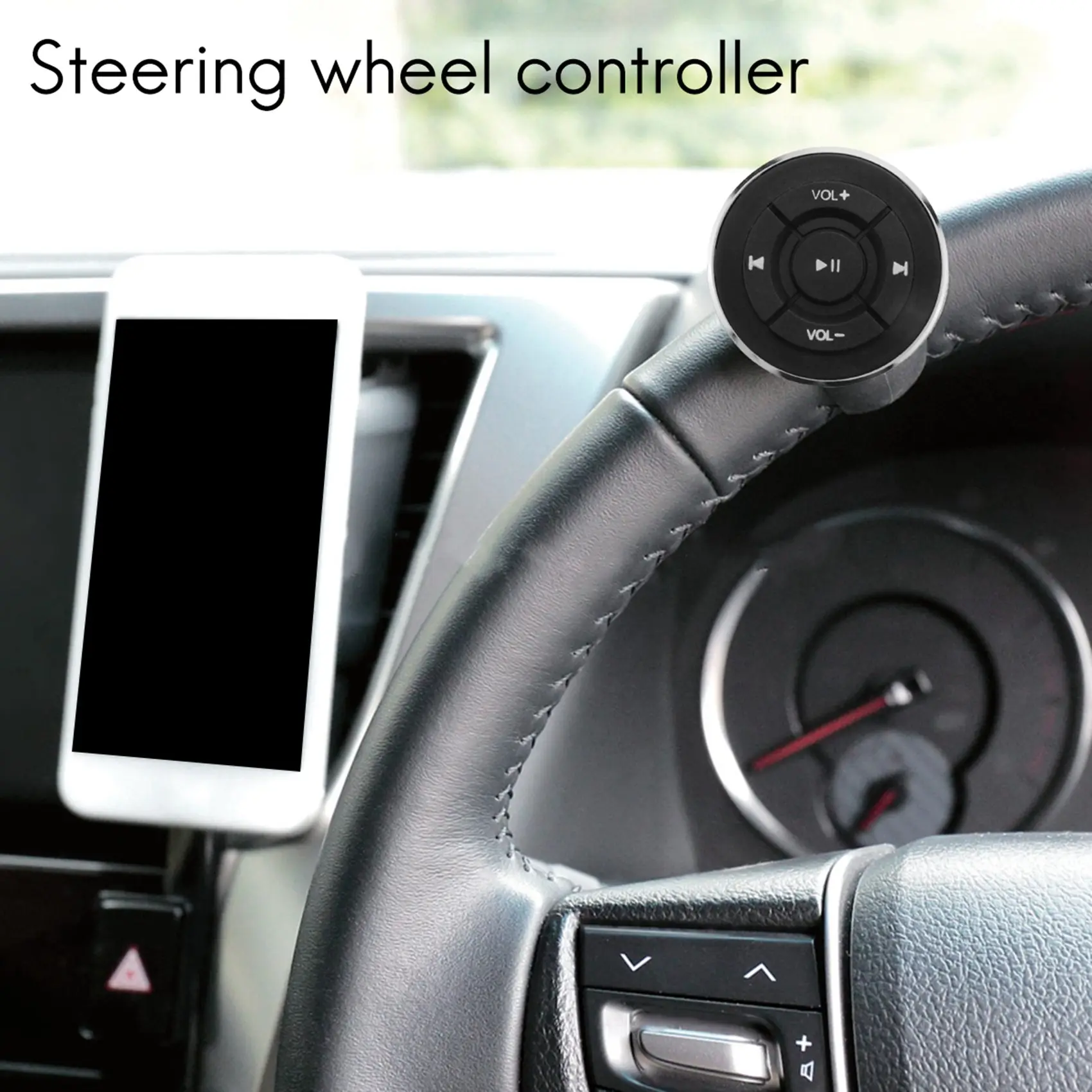 Безжично Bluetooth дистанционно управление на автомобилния волана колело, велосипед, мотор, мултимедийна бутон на волана за вашия телефон Android . ' - ' . 2
