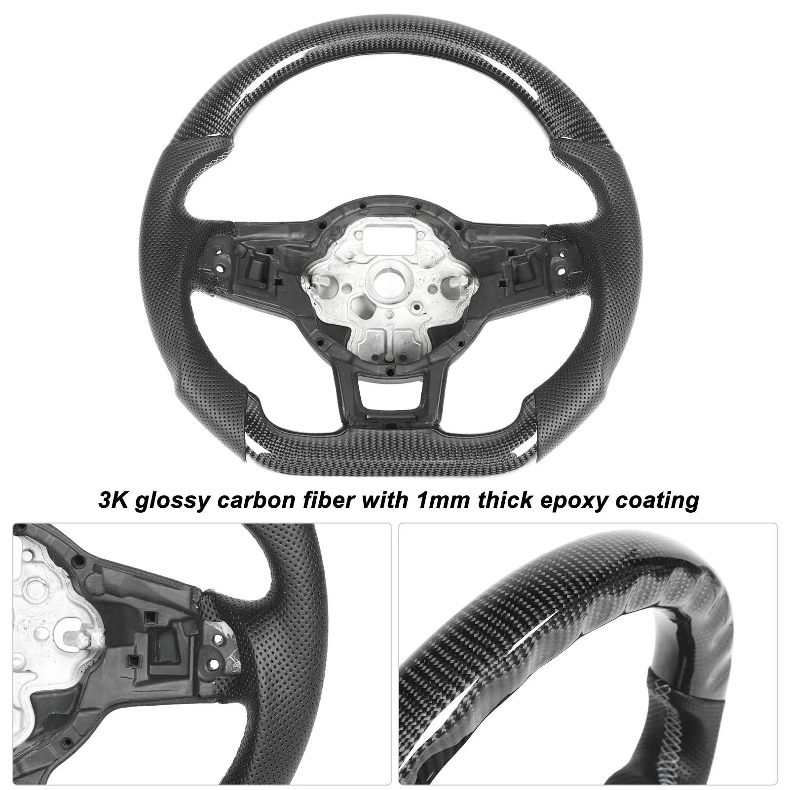 Волан от въглеродни влакна волан от перфорирана кожа Nardo Сив цвят за GLI R GTD 2013-2020 . ' - ' . 4