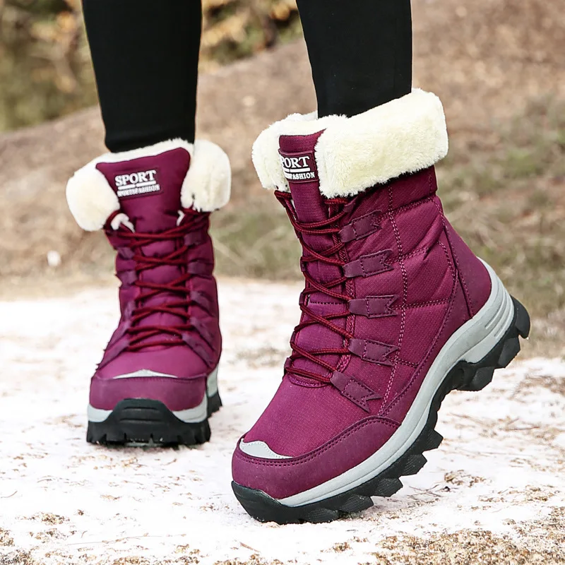 Зимните Водоустойчиви и устойчиви на студ дамски обувки с Флисом, Изолирана Топли Зимни обувки, Дамски Обувки . ' - ' . 1