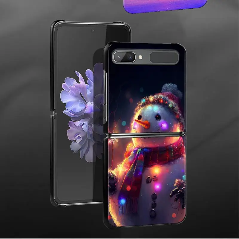 Калъф за телефон Samsung Galaxy Z Flip 5 Z Flip 4 Z Flip3 5G Калъф за Galaxy Z с панти капак, Весела Коледна Елха, Снежен човек Мечтите си . ' - ' . 2