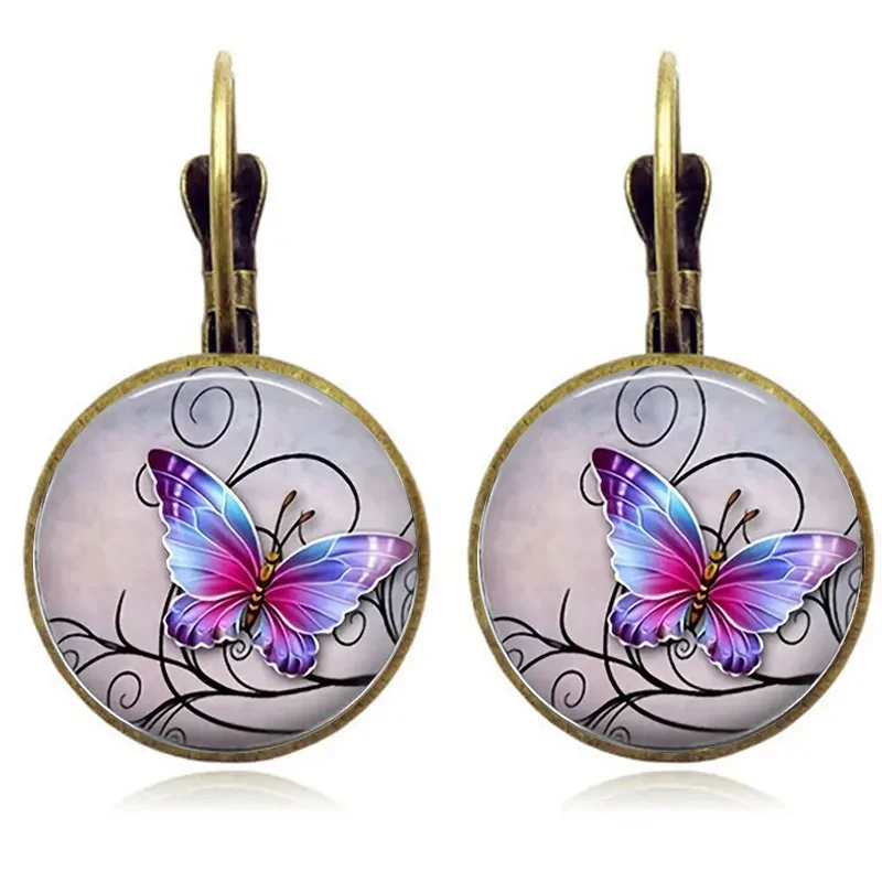 Модерни и креативни мъжки и дамски Елегантни цветни кристални обеци с пеперуда, подарък за парти . ' - ' . 1
