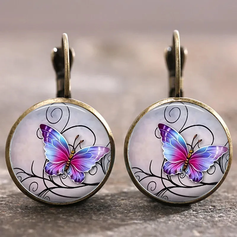 Модерни и креативни мъжки и дамски Елегантни цветни кристални обеци с пеперуда, подарък за парти . ' - ' . 2
