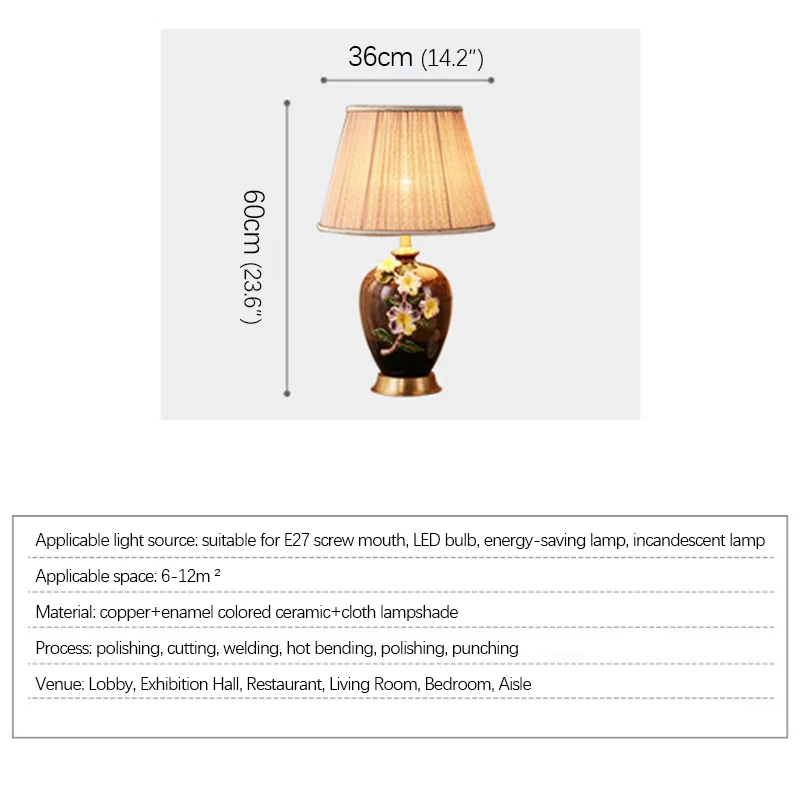 МЯСТО за СПАНЕ и Модерна Латунная Керамична настолна лампа с led подсветка Творчески Европейския Мед настолна лампа за дома, хол, спалня . ' - ' . 4