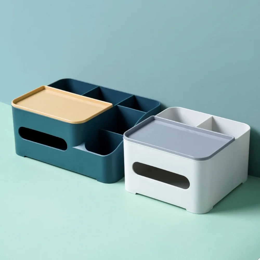 Пластмасова кутия за салфетки Креативна Квадратна кутия за съхранение на салфетки, калъф за съхранение на всички Всячины, дистанционно управление . ' - ' . 4