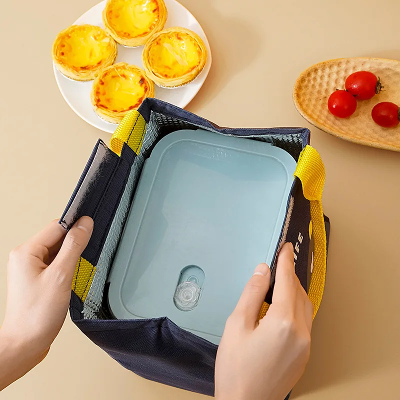 Преносима чанта за обяд, Водоустойчив термоизолированная кутия, торбичка за Bento, самозалепваща чанта за вечеря, Студентски Сгъсти Сладък Органайзер за обяд . ' - ' . 2
