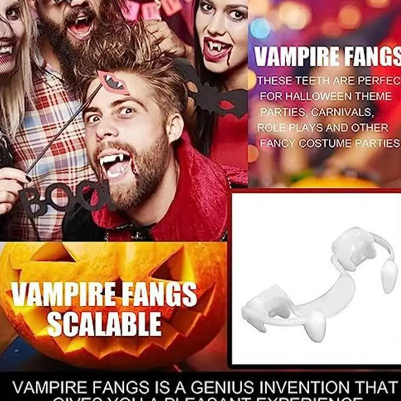 Прибиращи кучешки зъби на вампир с подвижни зубными протези за cosplay за Хелоуин, Реквизит за ужасна кървава купоните за тематични партита за деца . ' - ' . 3