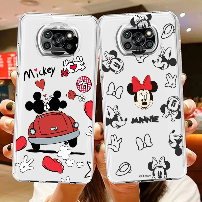 Прозрачен Калъф За телефон Minnie Disney Mickey Love За Xiaomi Mi Poco X5 X4 X3 M5 M5S M4 M3 F5 F4 F3 F2 C40 Pro GT NFC 5G . ' - ' . 0
