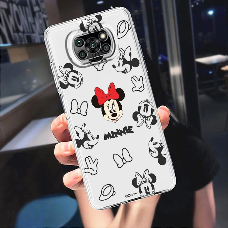 Прозрачен Калъф За телефон Minnie Disney Mickey Love За Xiaomi Mi Poco X5 X4 X3 M5 M5S M4 M3 F5 F4 F3 F2 C40 Pro GT NFC 5G . ' - ' . 3