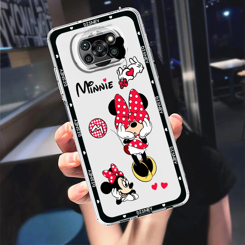 Прозрачен Калъф За телефон Minnie Disney Mickey Love За Xiaomi Mi Poco X5 X4 X3 M5 M5S M4 M3 F5 F4 F3 F2 C40 Pro GT NFC 5G . ' - ' . 4