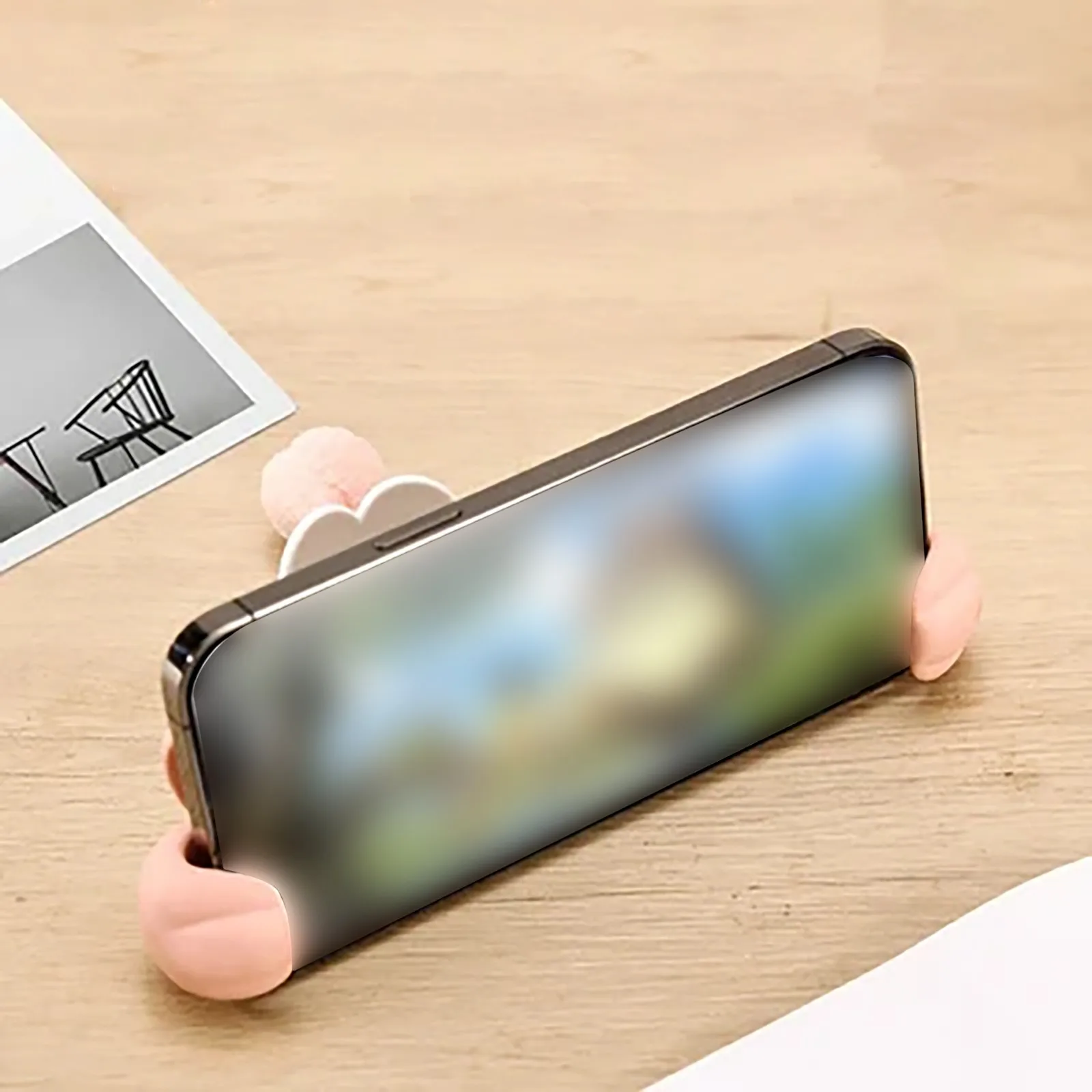 Сладък поставка за телефон със заек, Регулируема стойка за телефон със заек на маса, Хубаво преносима настолна поставка за iPhone Huawei Samsung Xiaomi . ' - ' . 3