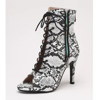 2023 Нови Секси дамски Черни ботуши на висок ток с шнур, Дамски обувки върху хлъзгава подметка, Адаптивни Улични Обувки на висок ток, Обувки