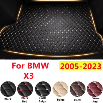 Кожени Постелки за багажник на кола SJ XPE, произведени по поръчка за BMW X3 (2005-06-07-08-09-10-11-12-2023 година), Водоустойчив Килими за багажника карго подложка