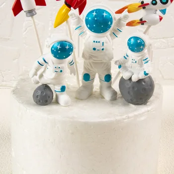 Topper за торта с Космонавт, Космическа Вселената, Планета, Серия, Украса на Тортата, детска космическа тема, рожден Ден, подпори за Десерт