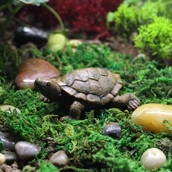 1 бр. Мини-модел на костенурки, Фигурки на костенурки от смола, Украса за аквариум, Страхотна градина, Малък терариум 